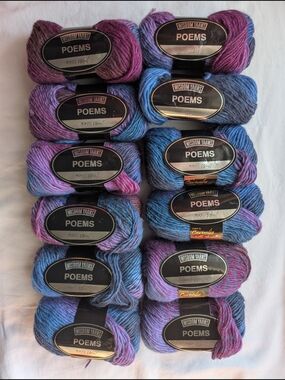 Universal Yarn Poems Multicolor Wool Skeins Blue & Purple Colorway - 12 Skeins